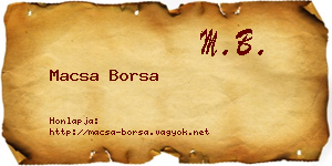 Macsa Borsa névjegykártya